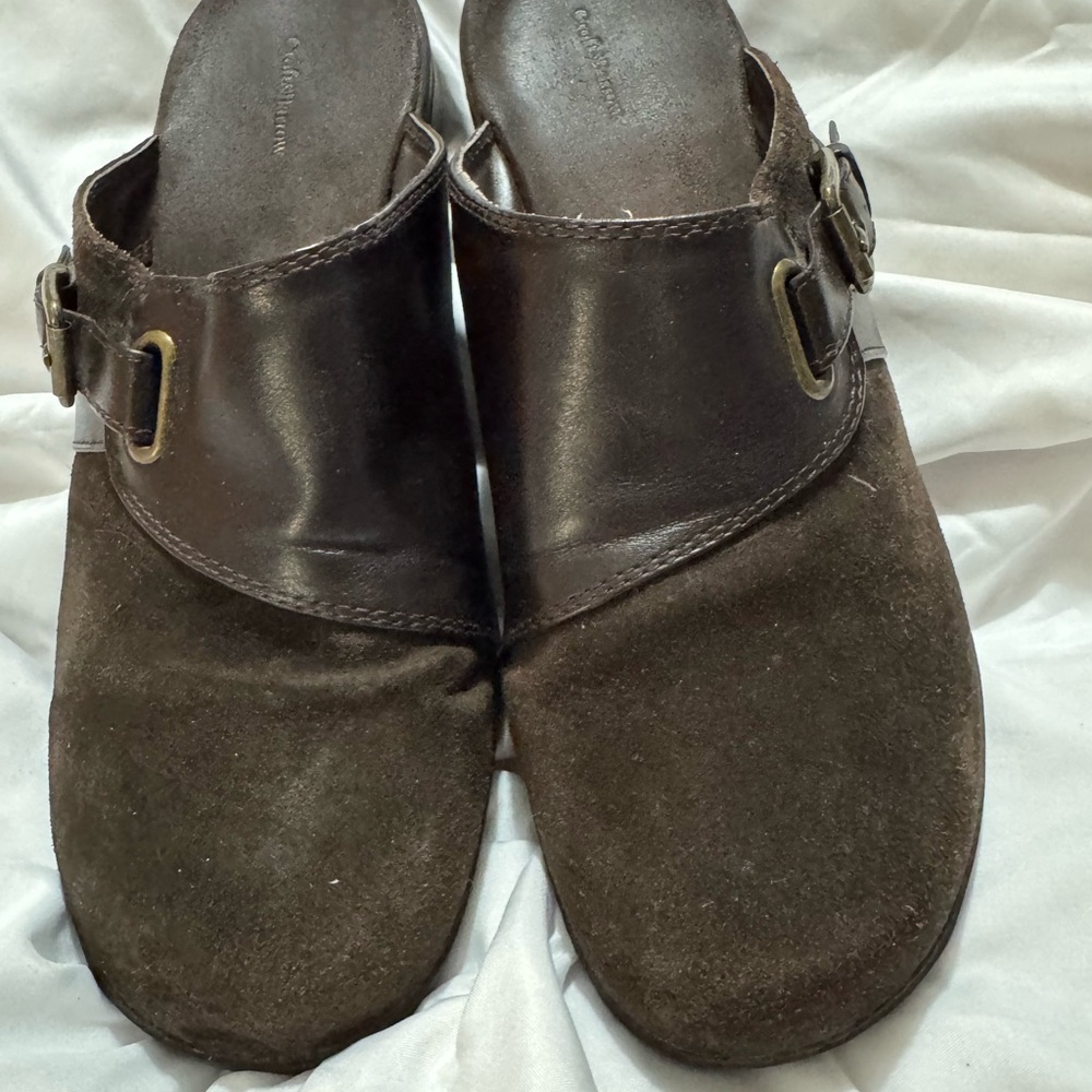 Croft & Barrow Dark Brown Women’s Mules with Buckle